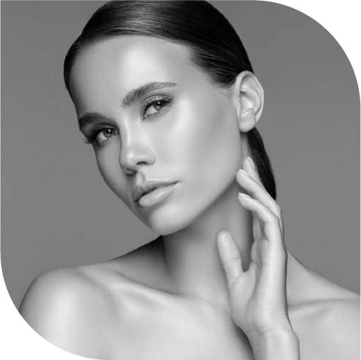 girl touching her face after face lift